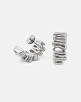 Silver Arpa Hoops earrings with bold sculptural texture