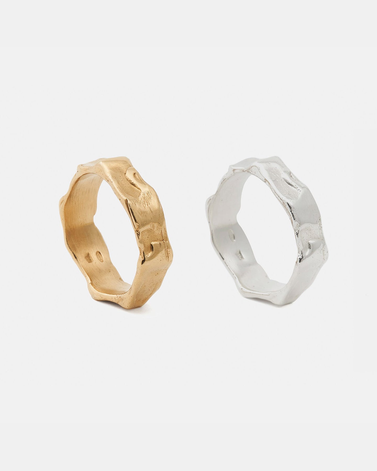 LMJ hand-sculpted Aura Ring Mini in gold and silver