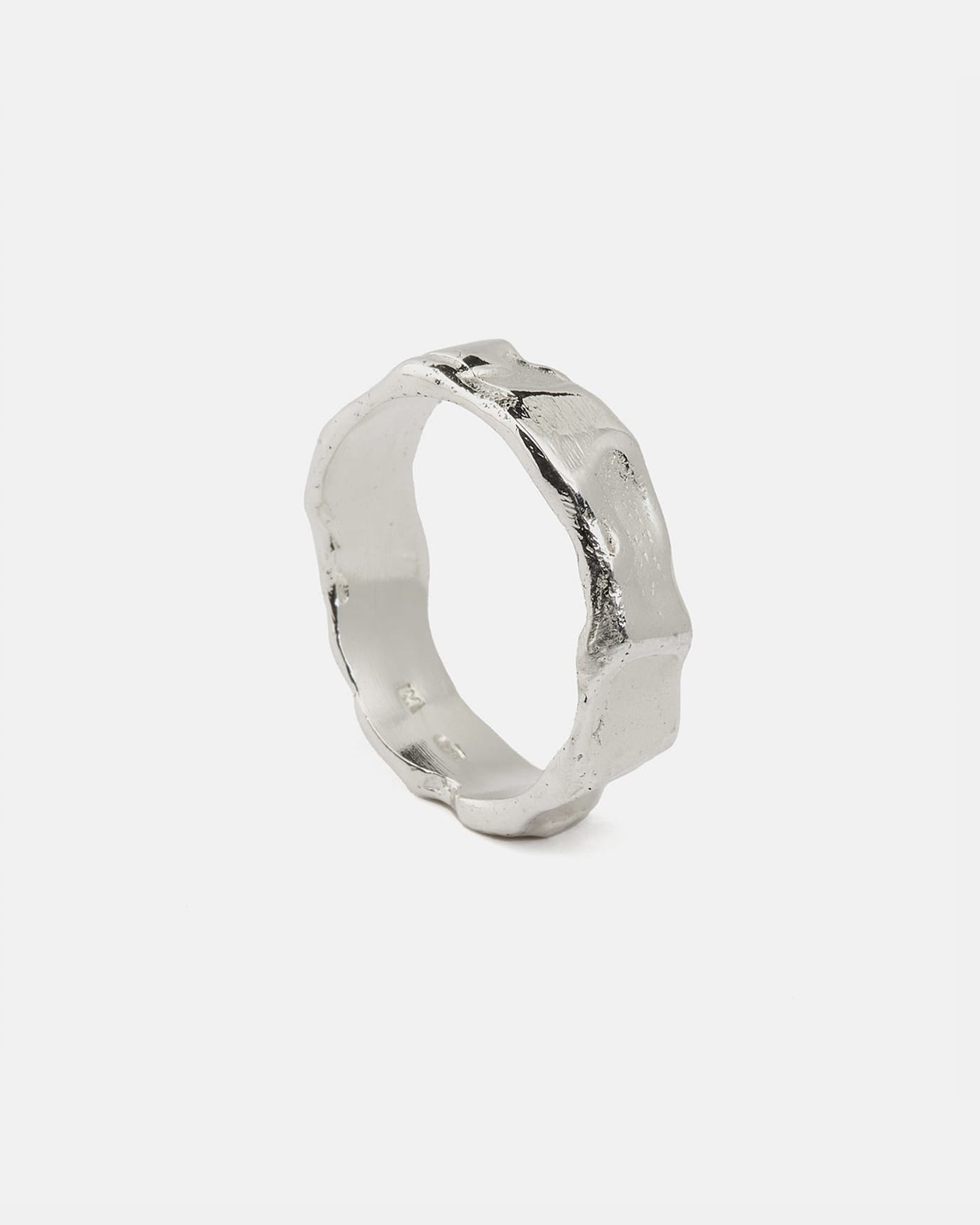 LMJ hand-sculpted Aura Ring Mini in silver finish