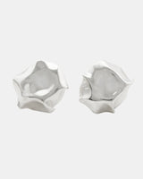 LMJ Blow Earrings in silver on white background