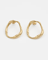 LMJ Curl Earrings in gold – architectural hoops inspired by organic lines