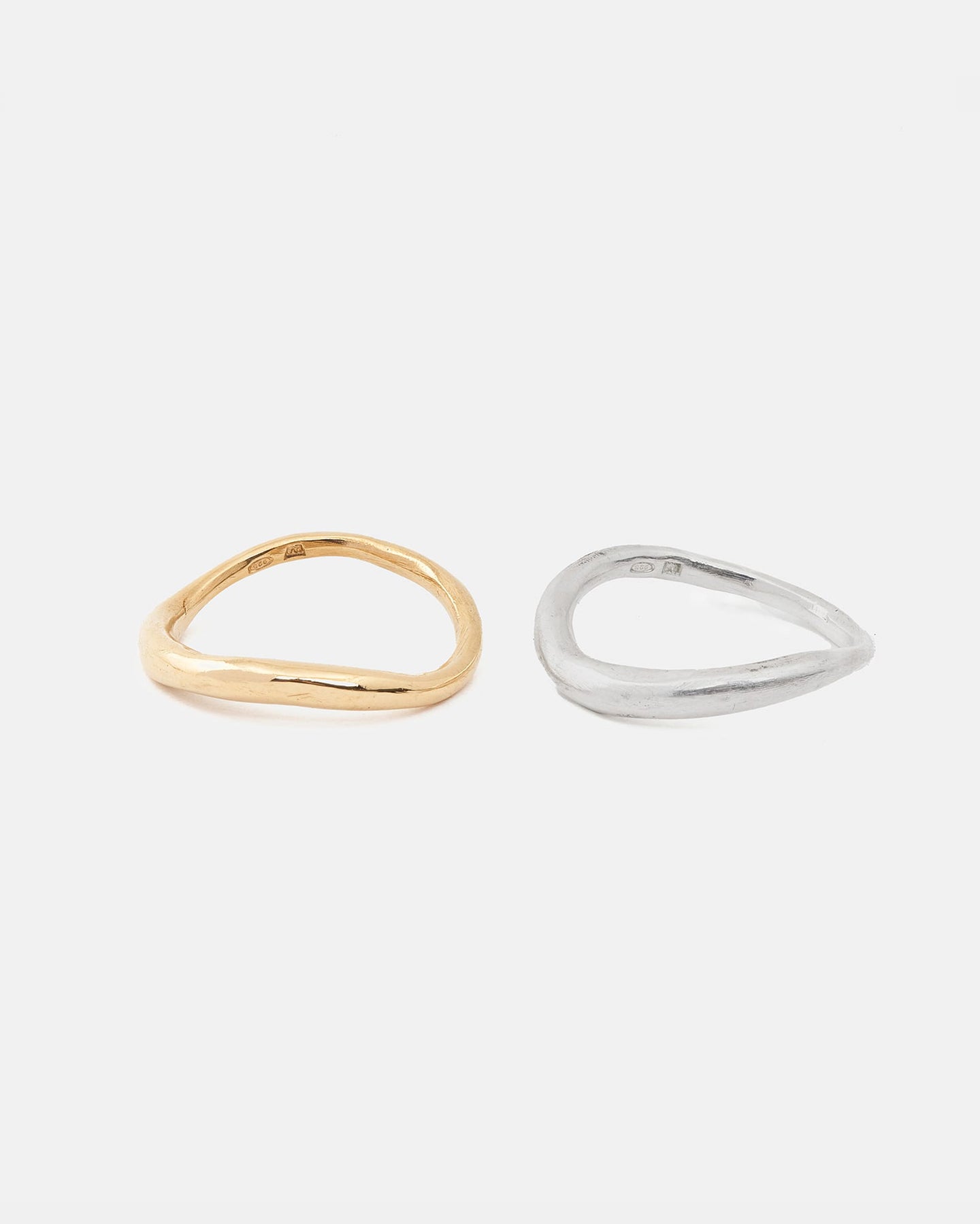 LMJ Hollow Ring in silver worn by a model