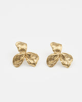 LMJ Trifoglio Maxi Earrings in gold – bold floral silhouette with sculpted detail
