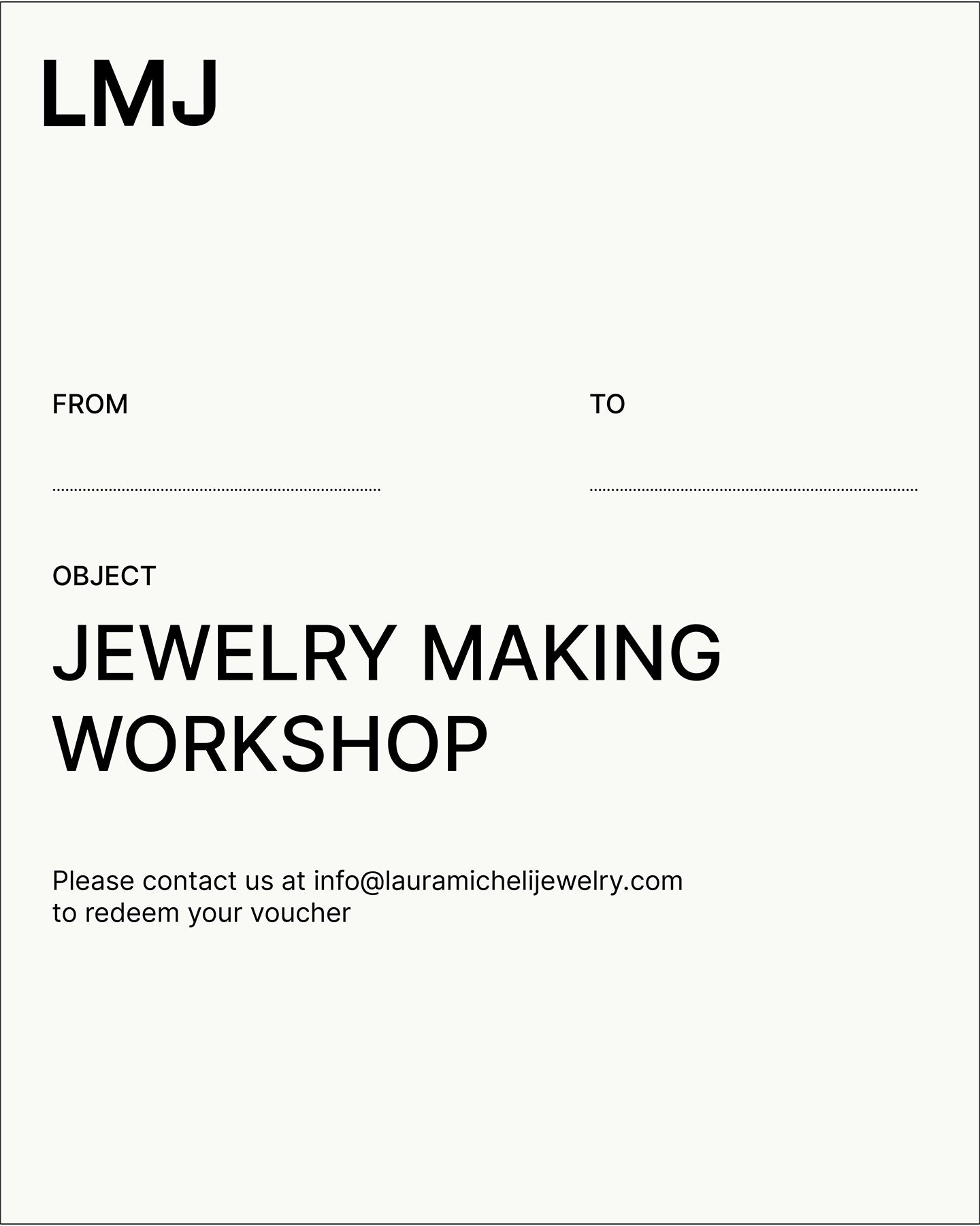 LMJ Gift Card Jewelry Making Workshop
