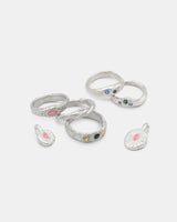 rings in silver and gemstones made during the LMJ silver clay workshop