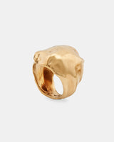 LMJ Balloon Ring in gold - fluid, rounded design from side angle