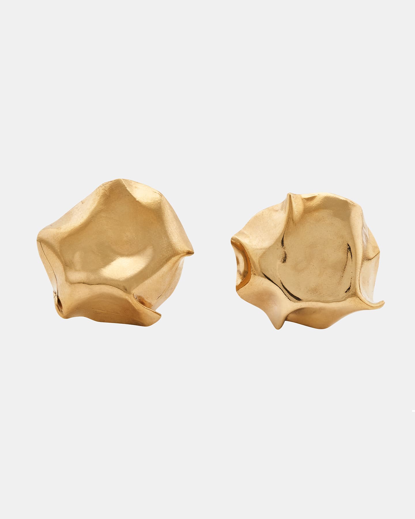 LMJ Blow Earrings in gold on white background