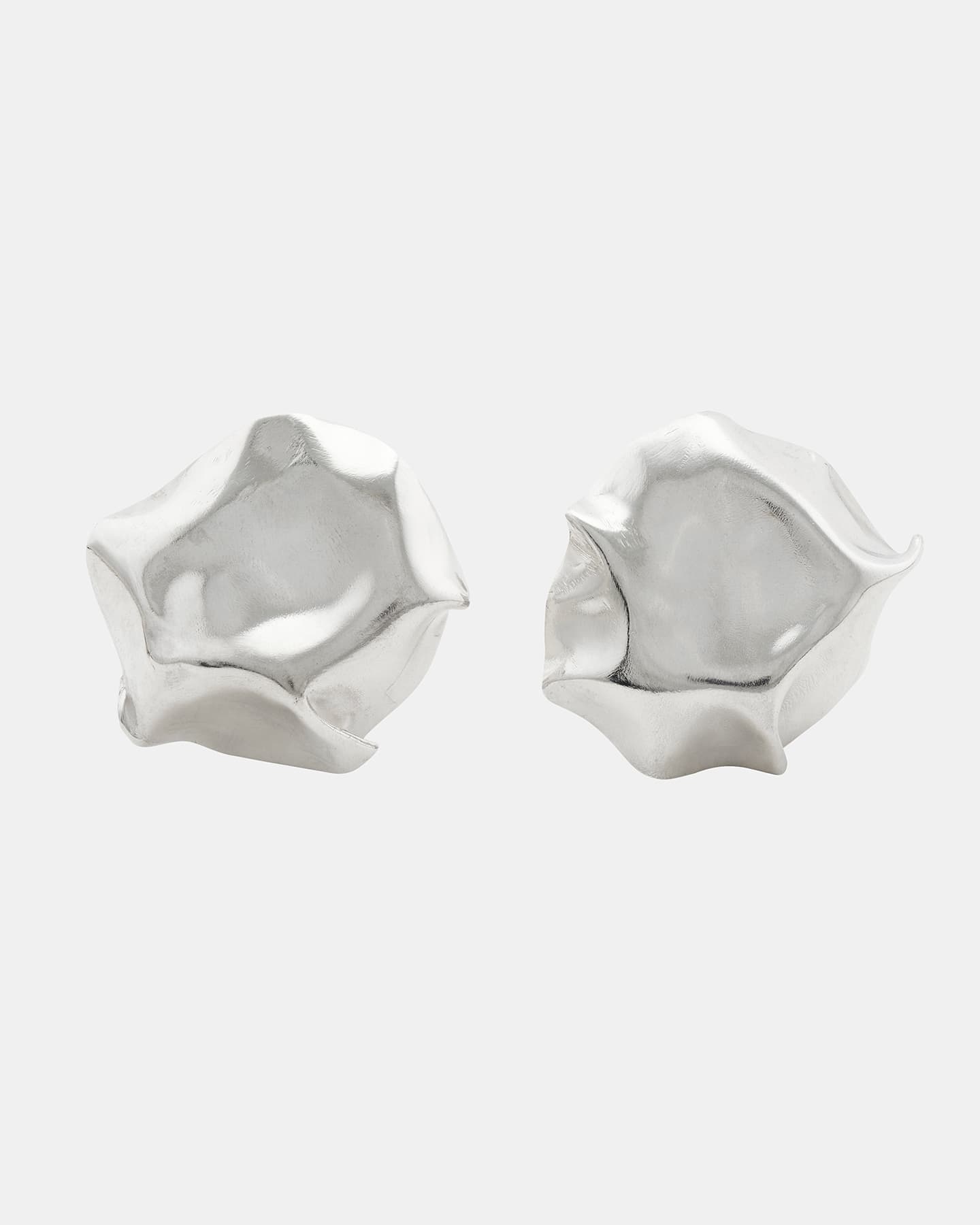LMJ Blow Earrings in silver on white background