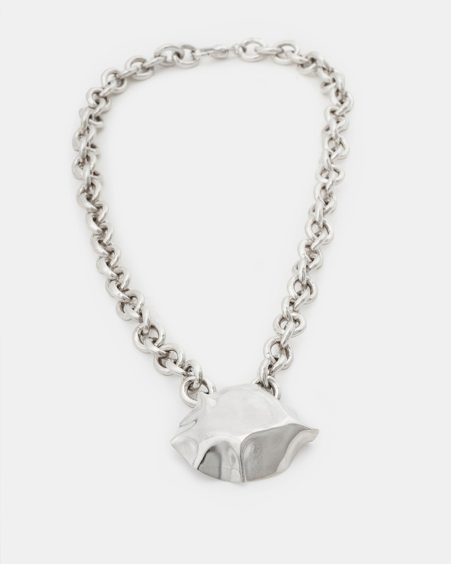 Detail view of LMJ Blow Necklace, highlighting the organic shape of the pendant.