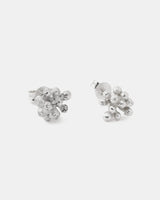 LMJ Bouquet Mini Earrings in silver with textured floral buds