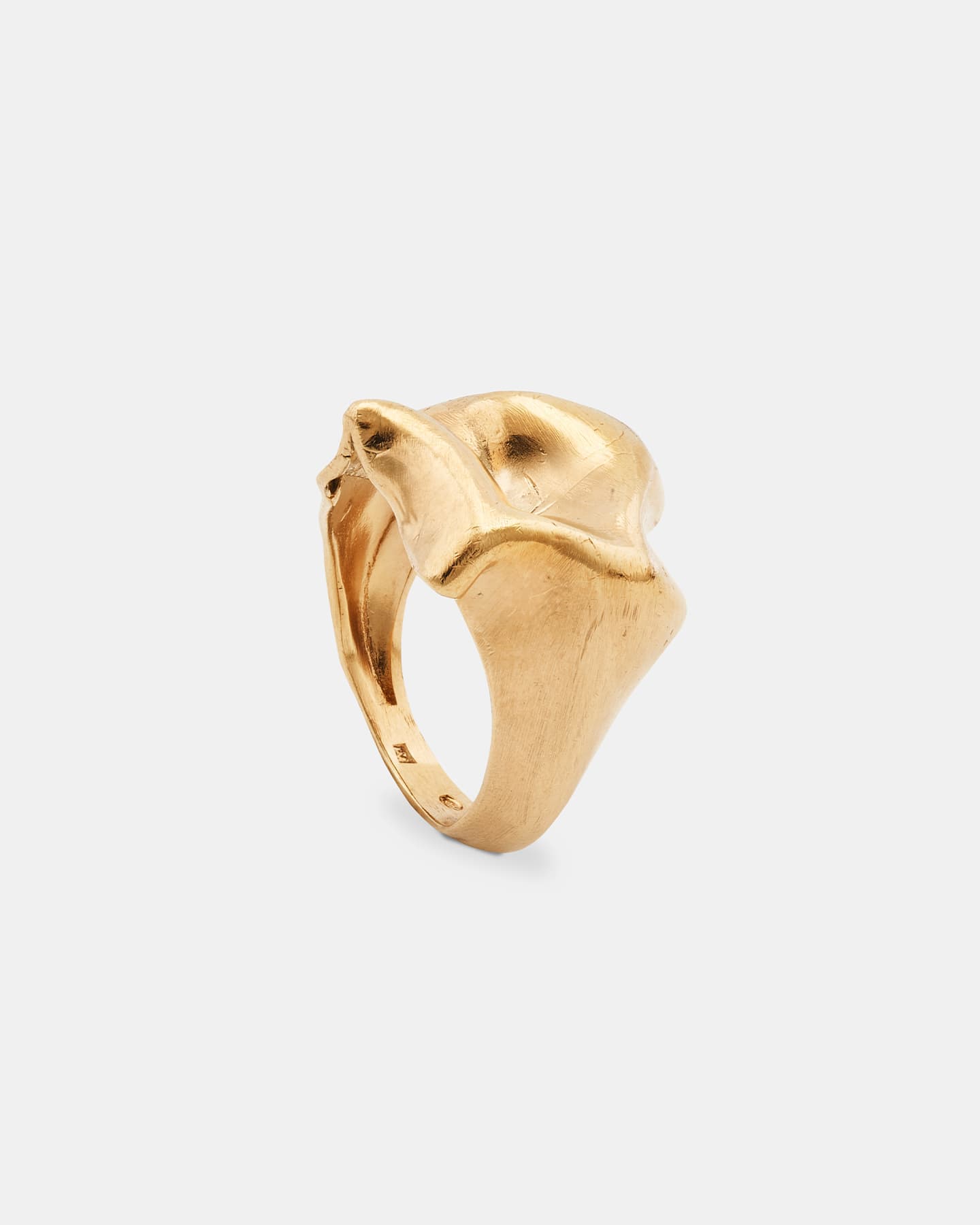 LMJ Fold Ring in gold, high-polished finish, three-quarter view