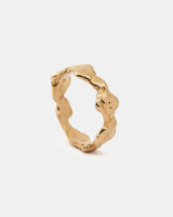 LMJ Lava Ring in gold with a textured design on a white background