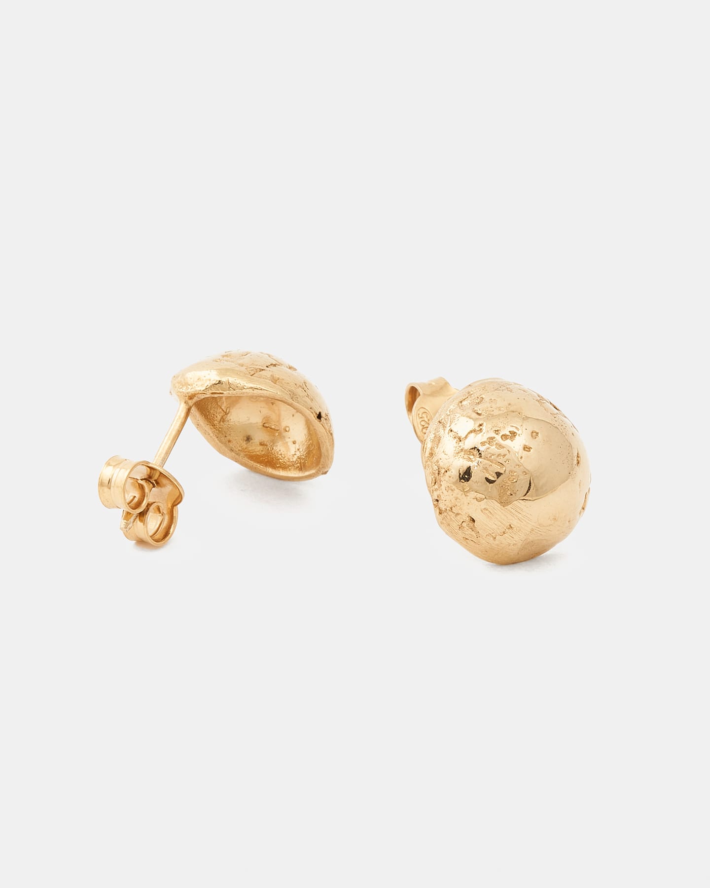 LMJ Meteora Handmade Earrings in Gold on a white background view from the front