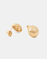LMJ Meteora Handmade Earrings in Gold on a white background view from the front