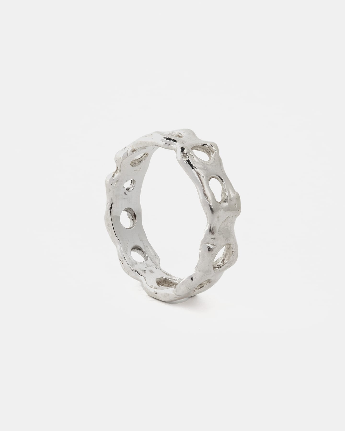 LMJ Nebula mini ring in silver on a white background