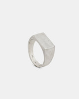 LMJ Silver ring with a geometric design on a white background