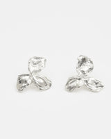 LMJ Trifoglio Maxi Earrings in silver – organic clover shape with raw texture
