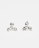 LMJ Trifoglio Mini Earrings in silver – small-scale floral design in textured silver