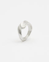 LMJ Vortex Ring in silver – swirling silhouette with organic engraving