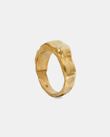 Gold LMJ Wave handmade ring on a white background