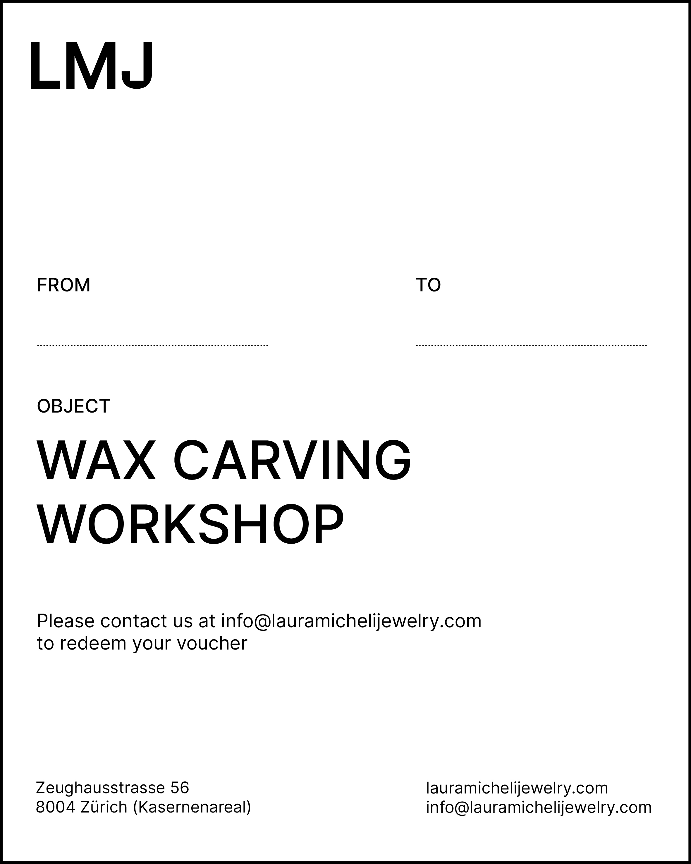 Gift Card Wax Carving Workshop